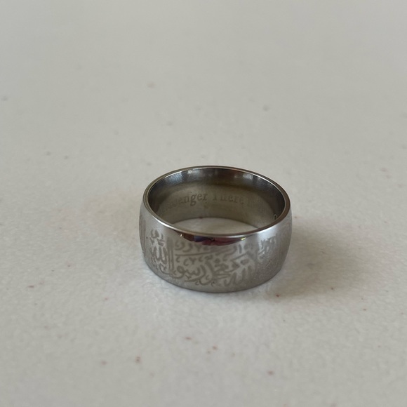 Silver Color Engraved Islamic Ring - Picture 2 of 3